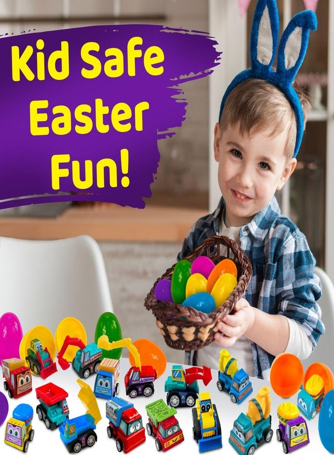 Stargo 8 Pack Colorful Prefilled Easter Eggs with Toys - Construction Engineering Vehicles, Pull-Back Cars, Bright Plastic Easter Eggs Filled, Basket Fillers Egg Hunts, Party Favors, Boys Goodie Bags - Image 5